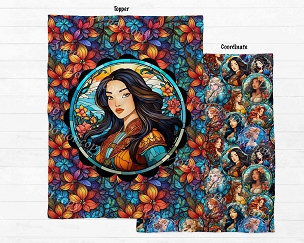 Stained Glass Warrior Princess Blanket Panel